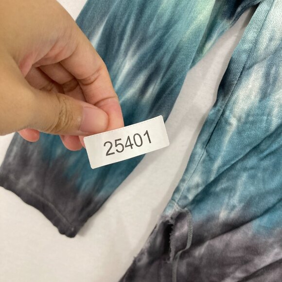 New XCVI Medium Blue Gray Tie Dye Boho Ultra Soft Stretch Long Sleeve Top - Picture 9 of 9